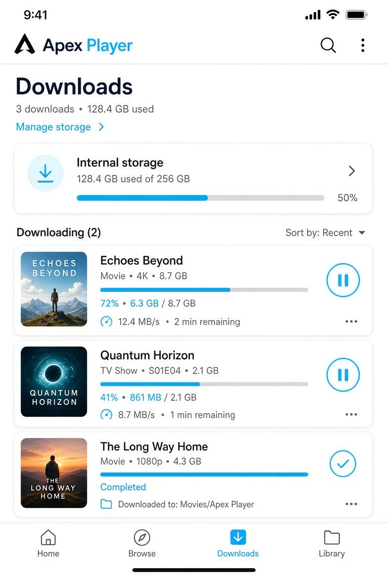 Downloads with progress bars in the light glass theme