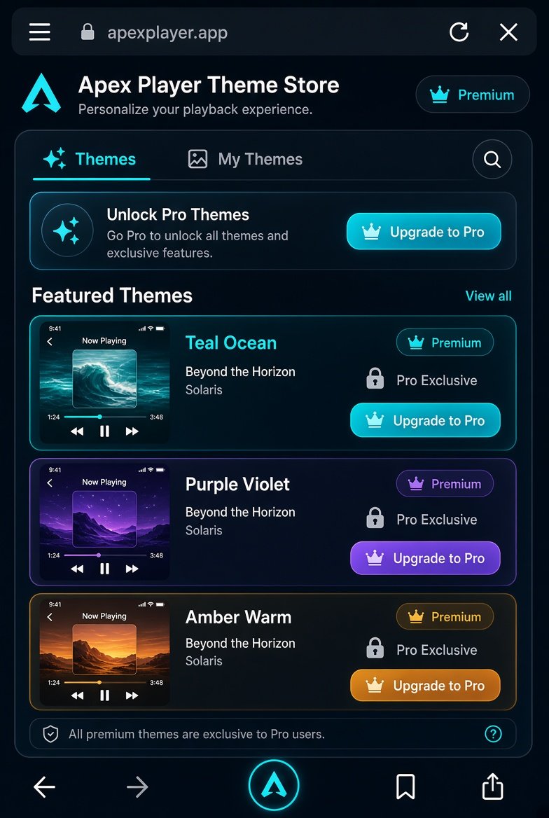 Theme Store showing Teal Ocean, Purple Violet and Amber Warm
